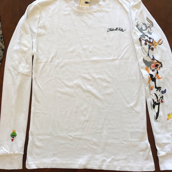 LOONEY TUNES Printed Sleeve Tshirt NWT XL - Picture 2 of 8